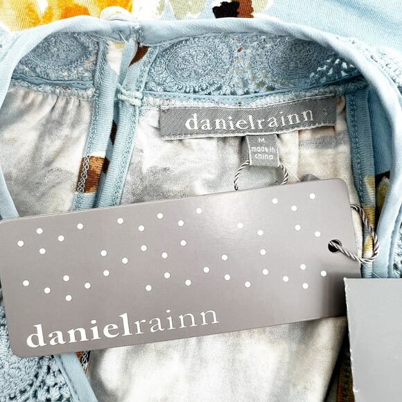 DanielRainn Women's Blue Floral Sleeveless Crochet Midi Dress Size M‎ - Picture 4 of 5